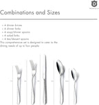 Hammered Silverware Set | Premium 18/10 Stainless Steel Flatware Service for 4 | Heavy-Duty & Dishwasher Safe | Built to Last (20-Piece, Fidenza Hammered)