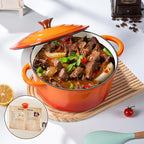 Enameled Cast Iron Dutch Oven Pot with Lid Heavy-Duty Cookware for Bread Baking, Braising, Stews, Roasting,4QT，orange