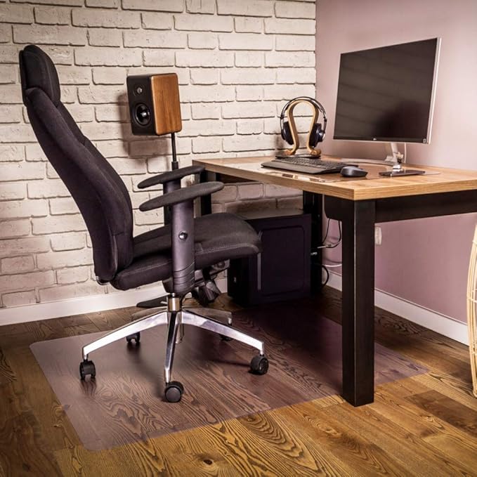 NECAUX Custom 52 x 87 Inch Frosted Table Cover Protector, 1.5mm Thick Wood Grain Transparent Table Pad Non-Slip Tablecloth Plastic Protective Pad for Dining Living Room Table Conference Table