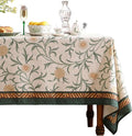patdrea Designer French Linen Table Cloth for Rectangle Table,Vintage Fall Decorative Tablecloth,Floral Decoration Cover for Kitchen Dining Christmas,Tea Party,Thanksgiving,63"x94"-Littledaisy