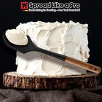 Silicone Head Scraping Spatula with Wooden Handle: Multi-Purpose Cooking Tool for Spreading, Baking and Mixing, Heat Resistant Cookware, Protects Surfaces with Gentle Head Design