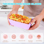 Gemice BPA-Free Silicone Freezer Molds with Base, Individual 4-Pack 2-Cup Portion Soup Cubes Freezer Tray with Lids for Food Storage, Oven & Dishwasher Safe, Silicone Freezer Containers for Meal Prep