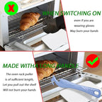 Oven Rack Push Pull Tool 2-Pack (11 Inch) - Longer Handle Suitable for Toaster Oven, air Fryer, Toaster (blue colour)