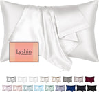 Mulberry Silk Pillow Cases King Size with Hidden Zipper, Ultra Smooth and Soft Breathable Cooling Silk Satin Pillowcase for Hair and Skin, Gifts for Women Men (Ivory, 20x36 Inches, 1 Pack)