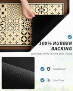 AMOAMI Coffee Mat - Hide Stain Rubber Backed Absorbent Dish Drying Mat for Kitchen Counter - Fits Under Coffee Maker - Khaki 12X19