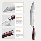 KEEMAKE Kitchen Knife Set, Ultra Sharp Chef Knife Set 7-Piece, High Carbon Stainless Steel Chefs Knife Set, Professional Knives Set for Kitchen with Pakkawood Handle and Gift Box