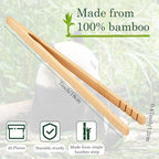 50 Pcs Bamboo Toast Tongs 7 Inch Wood Kitchen Utensil Toaster Tongs for Cooking Catering Buffet Appetizer Wedding Party Supplies