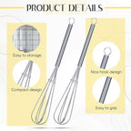 Baderke 50 Pcs 6 Inch Mini Whisk Bulk Small Whisks for Cooking 304 Stainless Steel Tiny Whisk for Baking, Whipping, Beating Eggs, Mixing Sauces, Blending Ingredients