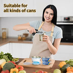 Manual Can Opener, Heavy Duty Power Can Opener with Soft Touch Handle, Sharp Blade, Smooth Edge, Can Opener with Multi-Purpose Bottle Opener, Get a Bottle Opener, Black
