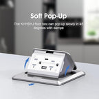 KYHSHJ USB Pop Up Floor Socket Kit with 2 * 20A Receptacle，4.8A 1 USB-A Ports &1 USB-C Port，Corrosive Resistant Hardware,Silver