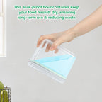 3 Pack Flour and Sugar Storage Containers with Pop-up Lid, 1.26Qt + 2.11Qt + 3.48Qt Food Storage Container for Rice, Spaghetti, Pasta, Nuts, Snack, Candy, Dog Treat, Kitchen Pantry Organization