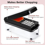 Vegetable Chopper, Onion Chopper Dicer, Mandoline Slicer, Food Chopper with Container, Vegetable Cutter for Salad Potato Carrot Garlic（2 Blades, Black）