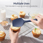 U-Taste Silicone Spoon Spatula Set, 600ºF High Heat Resistant Food Grade Flexible Rubber Scraper, Cooking Mixing Baking Kitchen Utensils Set of 3 (Midnight Blue)