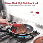 600ºF Heat Resistant Kitchen Tongs: U-Taste 9 inch Silicone Cooking Tong with Firm Sealed Non Stick Rubber Tips & Silicon Coated 18/8 Stainless Steel Handle & Smooth Locking for Serving Salad (Red)
