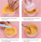 Mini Round Tart Pan with Removable Bottom, Nonstick Mini Pie Pans for Baking, Carbon Steel Quiche Pan Set for Cupcake Muffin Cakes and Desserts, Including 6 Tart Pan and 1 Tart Tamper (Pink)