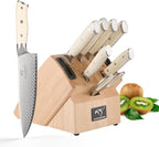 NANFANG BROTHERS Damascus Knife Sets, 10 Pieces for Kitchen with Block, Kitchen Knife Set with Block, ABS Ergonomic Handle for Chef Knife Set and Kitchen Shear