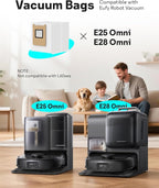 Leemone 12 Pack E25 E28 Dust Bags Compatible with eufy Omni Robot Vacuum E25 E28, 4 Layer Filtration System with Activated Carbon Fabric to Remove Unwanted Odors