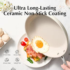 Redchef Nonstick Frying Pan Skillet, Ceramic Non-Stick Saute Pans, 9.5 inch Cooking Fry Pan with Stay Cool Handle, All Stovetops (Gas, Electric & Induction), Dishwasher/Oven Safe, PFAS-Free, Non Toxic