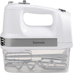 Kenmore Hand Mixer – 5 Speed Handheld Blender, Electric Egg Beater, Whisk, Dough Hooks, Storage Case, Turbo Boost for Cake Mix, Baking, Retractable Cord, Kitchen Appliances