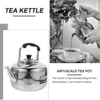 Cabilock 4L Stainless Steel Whistling Tea Kettle Stovetop Large Rapid Boil Kettle with Ergonomic Handle for Home Kitchen