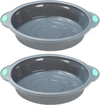 To encounter 9 Inch Silicone Round Cake Pans, 2 Pack Nonstick Silicone Baking Pans Set, Food Grade Cake Molds, with Metal Reinforced Frame More Strength