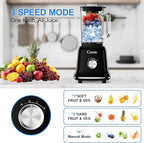 Glass Blenders for Kitchen with 750W, 54Oz. Countertop Blender Glass Jar Food Processor Combo, BPA-Free Blender for Smoothies, Ice Crush,Nuts, Frozen Drinks and Fruits (Black)