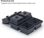 W&P Crystal Ice Tray, Perfect Etched Large Cubes, Slow Melting for Whiskey and Cocktails, Food Grade Premium Silicone, Dishwasher Safe, BPA Free Charcoal