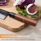 FINDKING Dynasty Series Kitchen Utility Knife, Multi-Purpose Japanese Paring Knife, 9Cr18MoV High Carbon Steel Blade, African Rosewood Octagonal Handle, Small, for Fruits Vegetables, 5 Inches