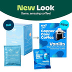 Copper Cow Coffee Premium Pour Over Single-Serve Vietnamese Coffee Pouches (8 pack) | Vanilla | Dark Roast | Flavored with Vanilla Beans | Convenient Vietnamese Ground Coffee Packets, Travel Friendly
