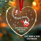 Personalized Bass Guitar Christmas Tree Glass Ornament, Bass Guitar Lovers Christmas Ornaments 2025, Custom Guitarist Xmas Ornament with Text Name & Year, Musical Instrument Players Gifts