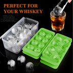 Round Ice Cube Mold,1.8 INCH x 8,Whiskey Ice Cubes Mold,Circle Ice Cube Tray with Lid,Ice Ball Maker Mold Sphere Ice Cube,Large Ice Cube Molds for Whiskey,Cocktails,Coffee