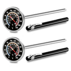 Meat Thermometer - Instant Read Food Thermometer with 5.5-Inch Stainless Steel Probe for Cooking, Steak, Bread, Chicken, Grilling, Milk, Tea & Coffee - 1.5-Inch Dial Kitchen Temperature (2PCS)