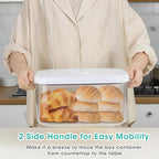 Large Bread Box with Easy-Carrying Handles for Kitchen Countertop, 6.5 Qt Rice Flour Container with Pop Up Lid & Hanging Hooks for Cleaner Use, Airtight Food Storage Bin for Kitchen Organization