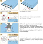 TAILI 4 Pack Vacuum Storage Bags, LONG SIDE ZIP (39x28 inch) Vacuum Seal Bags for Clothing, Jumbo Storage Space Saver for Beddings, Comforters, Blanket, Pillows and Clothes