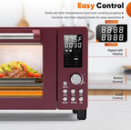 Nuwave Bravo Pro Convection Air Fryer Toaster Oven Combo, 2025 New and Improved, 10-in-1, 50°-450°F Temp Controls, Quick & Even Crisp Technology, 21Qt Capacity, Cinnamon, PFAS Free