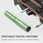 Rechargeable Milk Frother, Electric Coffee Foamer, Handheld Drink Mixer for Latte, Cappuccino, Coffee, Eggs, Hot Chocolate, Protein,Green
