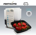 PARTYHIPPO Small Meal Prep Containers Single Lids, 12 OZ [25-Pack] Food Storage Bento BPA Free | Stackable | Reusable Lunch Boxes, Microwave/Dishwasher, Freezer Safe,Portion Control (12 OZ 25 pack)