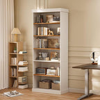 70.8" Tall Farmhouse Kitchen Pantry Cabinet, Modular Storage Cabinet with 6-Tier Adjustable Shelves, White, Wooden Hutch for Living Room, Kitchen, Set of 4