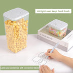 Airtight Food Storage Containers with Lids Pop Up Containers Pasta Organizer for Kitchen Pantry Cereal Snack Flour Sugar Coffee (3pc 1200ml / 1.26qt)