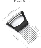2Pack Onion Slicer Meat Slicer, Food Slice Assistant Onion Holder Slicer, Kitchen Gadgets - Stainless Steel Vegetable Holder Cutting Kitchen Gadget Tomato Peeler