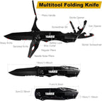 Gift for Dad/Men/Kids, Multitool Pocket Knife with Switch Blades, Can Opener, Wire Cutter, Plier Screwdrivers, Fishing Knife for Camping Hunting