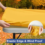 homing Rectangle Table Cloth Cover, Waterproof Polyester Elastic Fitted Tablecloth, Fits for 8 Foot Folding Tables, Washable Table Protector for Fall, Thanksgiving (Mustard Yellow, 30" x 96")