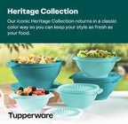 Tupperware Heritage Collection, New 10 Piece Food Storage Container Set in Vintage Green, Dishwasher Safe and BPA Free (5 Bowls, 5 Lids)