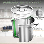 Stainless Steel Stock Pot，20QT Large Stock Pot with Lid for Boiling Cooking Soup Stew Canning, Heavy Duty Tri-Ply Bottom for Boiling Cooking Soup Stew Canning Cooking Pots, Cookware Sauce Pots