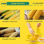 Corn Stripper and Peeler Tool with Bowl, Quick & Safe Corn Kernel Cutter for Shucking Corn on Cob, Comes with Non-Slip Safety Handle (Yellow)