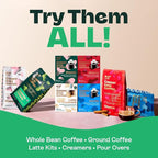 Copper Cow Coffee Pour Over Vietnamese Ground Coffee Pouches + Sweetened Condensed Milk Creamers (8 Coffees & 8 Milk Creamers) | Vanilla Lattes, No Refrigeration Needed, Travel Friendly