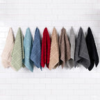 All-Clad Solid & Coordinate Kitchen Towels: Highly Absorbent, Super Soft Long Lasting 100% Cotton, 17" x 30" Tea Towels for Cleaning & Drying Dishes, Pans, Glassware, Countertops, 4-Pack, Rainfall