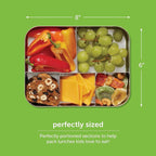 LunchBots Medium Uno Stainless Steel Sandwich Container - Open Design for Wraps - Salads or a Small Meal - Eco-Friendly - Dishwasher Safe and BPA-Free - Pink Dots