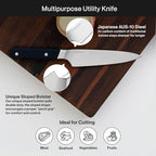 Misen 5.5" Utility Knife – High Carbon Japanese AUS-10 Stainless Steel – Hybrid German & Japanese Blade – Precision Kitchen Knife for Professionals & Home Cooks – Ultimate Cutting Performance - Black