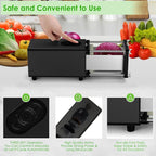 YOTAN Electric French Fry Cutter, French Fry Cutter with 1/2 & 3/8 Inch Blade, Commercial and Household Electric Potato Cutter, Automatic Potato Slicer, Vegetable Cutter, House Warming Gifts (Black)